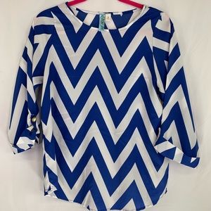 Blue Chevron Blouse